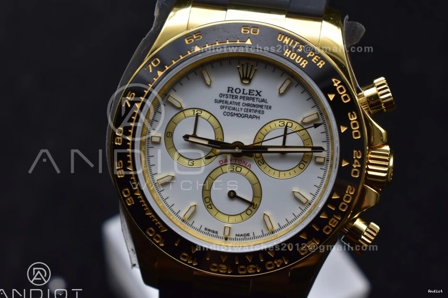 Dial SH4131 on Oysterflex 126518 Edition V6 Best (Weighted) White QF Strap 1:1 Daytona 0214